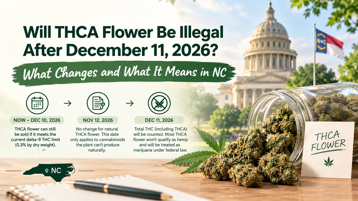 Will THCA Flower Be Illegal After December 11, 2026? What Changes and What It Means in NC