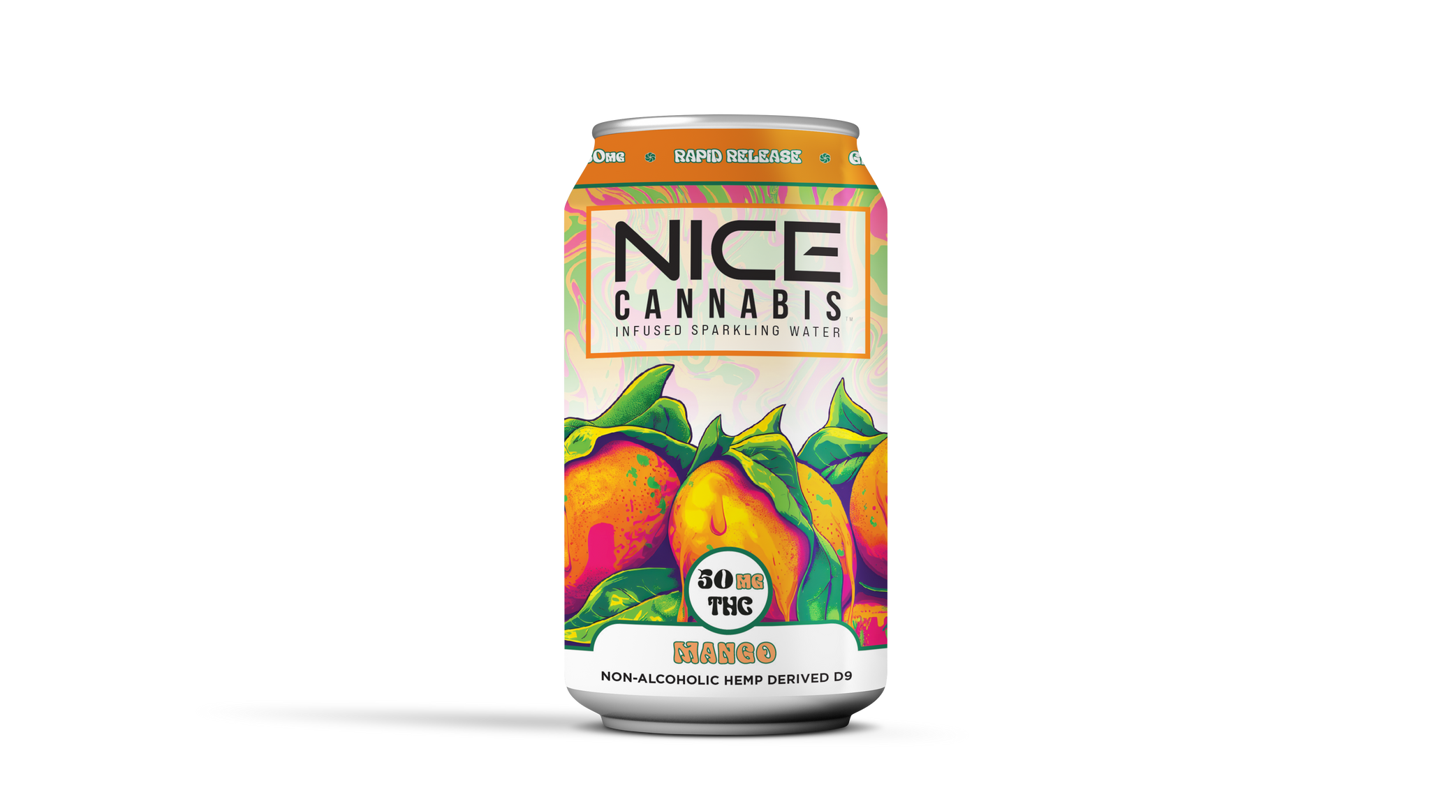 THC Infused Sparkling Water| Mango 50mg - Triangle Hemp Wellness
