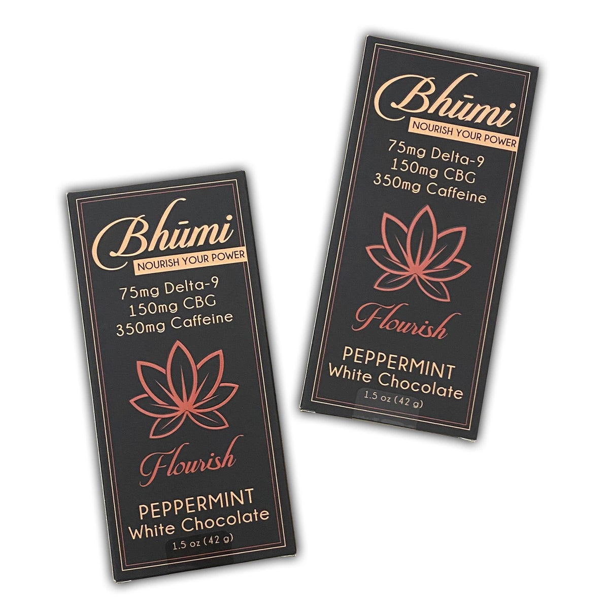 Bhumi Peppermint White Chocolate Bar (75mg D9 + 150mg CBG + 350mg Caffeine) - Triangle Hemp Wellness