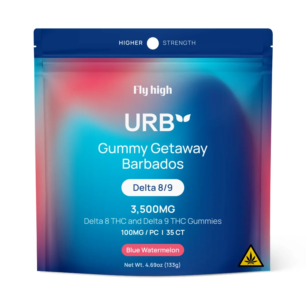 Urb Live Resin Gummies 3500mg – 100mg Per Gummy | Delta 8 + Delta 9 | 35ct