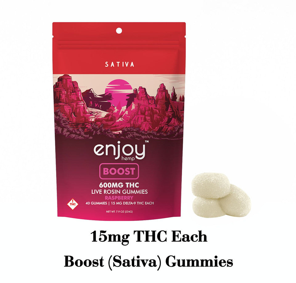 Enjoy Hemp Live Rosin Delta-9 THC Gummies 600mg – 15mg Per Gummy, 40ct