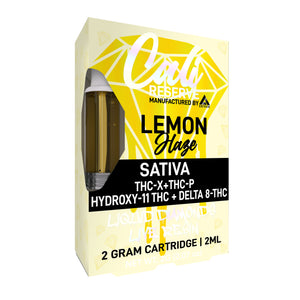 Cali Reserve THC-X + THC-P + HXY-11 THC + D8 Liquid Diamond Vape Cartridge- Lemon Haze- Sativa - Triangle Hemp Wellness