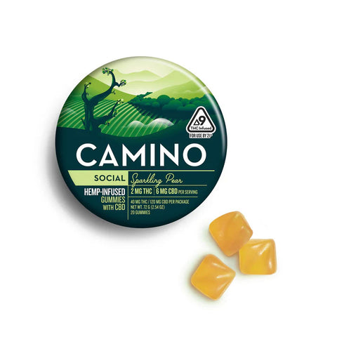 Camino Sparkling Pear - Social - 2mg THC : 6mg CBD Gummies