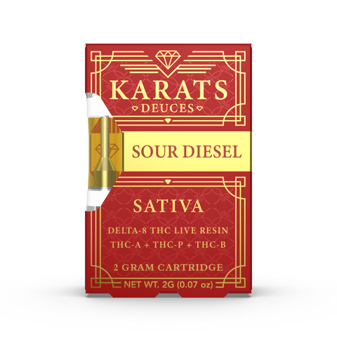 Sour Diesel Karats Deuces Cartridge 2G - Triangle Hemp Wellness
