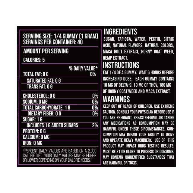 Bhumi Cherry Passion Gummies (D9, THCv, Maca, Horny Goat Weed)