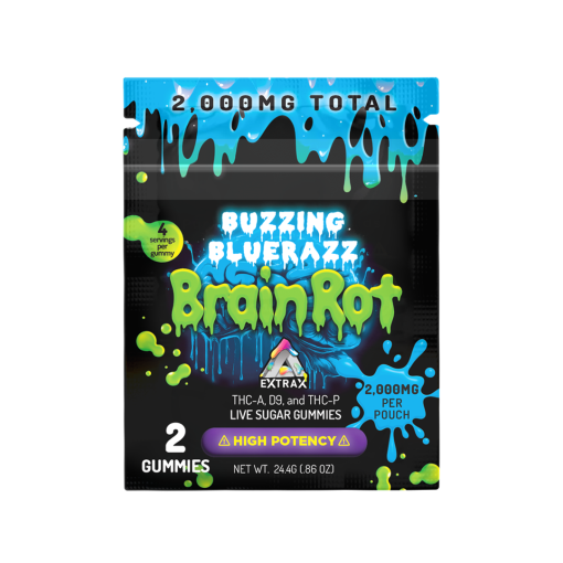 Brain Rot Gummies 2000mg – 1000mg Per Gummy | THC-A, D9 & THC-P Live Sugar