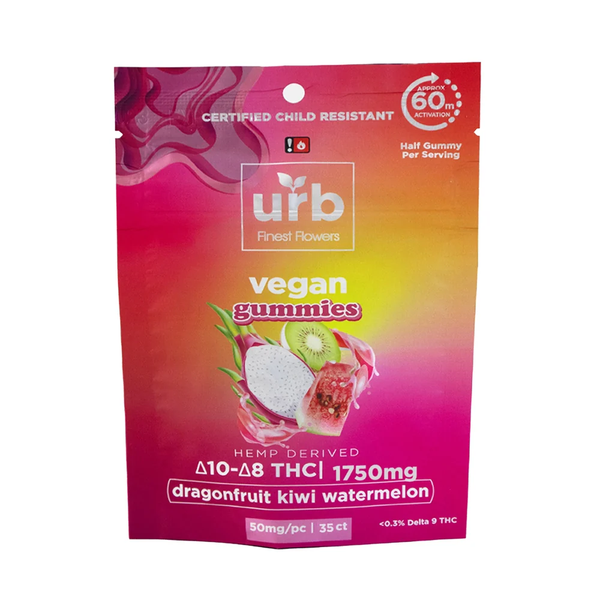 Urb Delta 8/Delta 10 THC Vegan Gummies 1750mg - Triangle Hemp Wellness