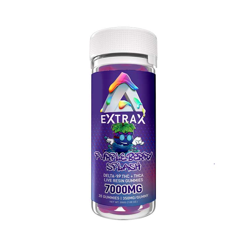 Delta Extrax Adios Blend THCA + Delta-9P Gummies | Purple Berry Splash– 7000mg - Triangle Hemp Wellness