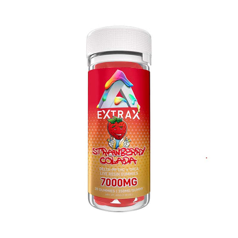 Delta Extrax Adios Blend THCA + Delta-9P Gummies | Strawberry Colada – 7000mg - Triangle Hemp Wellness