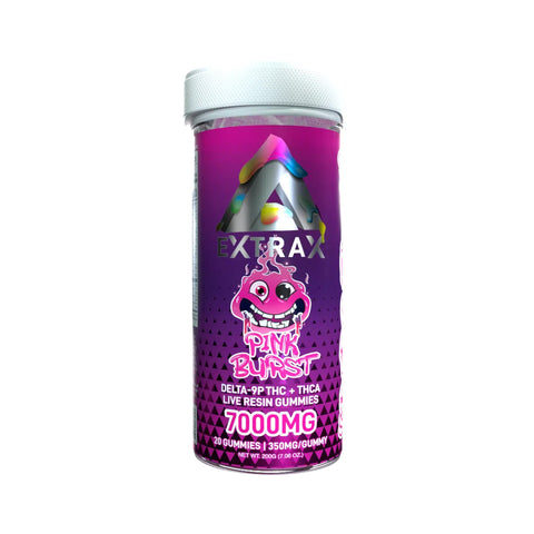Delta Extrax Adios Blend THCA + Delta-9P Gummies | Pink Burst– 7000mg - Triangle Hemp Wellness