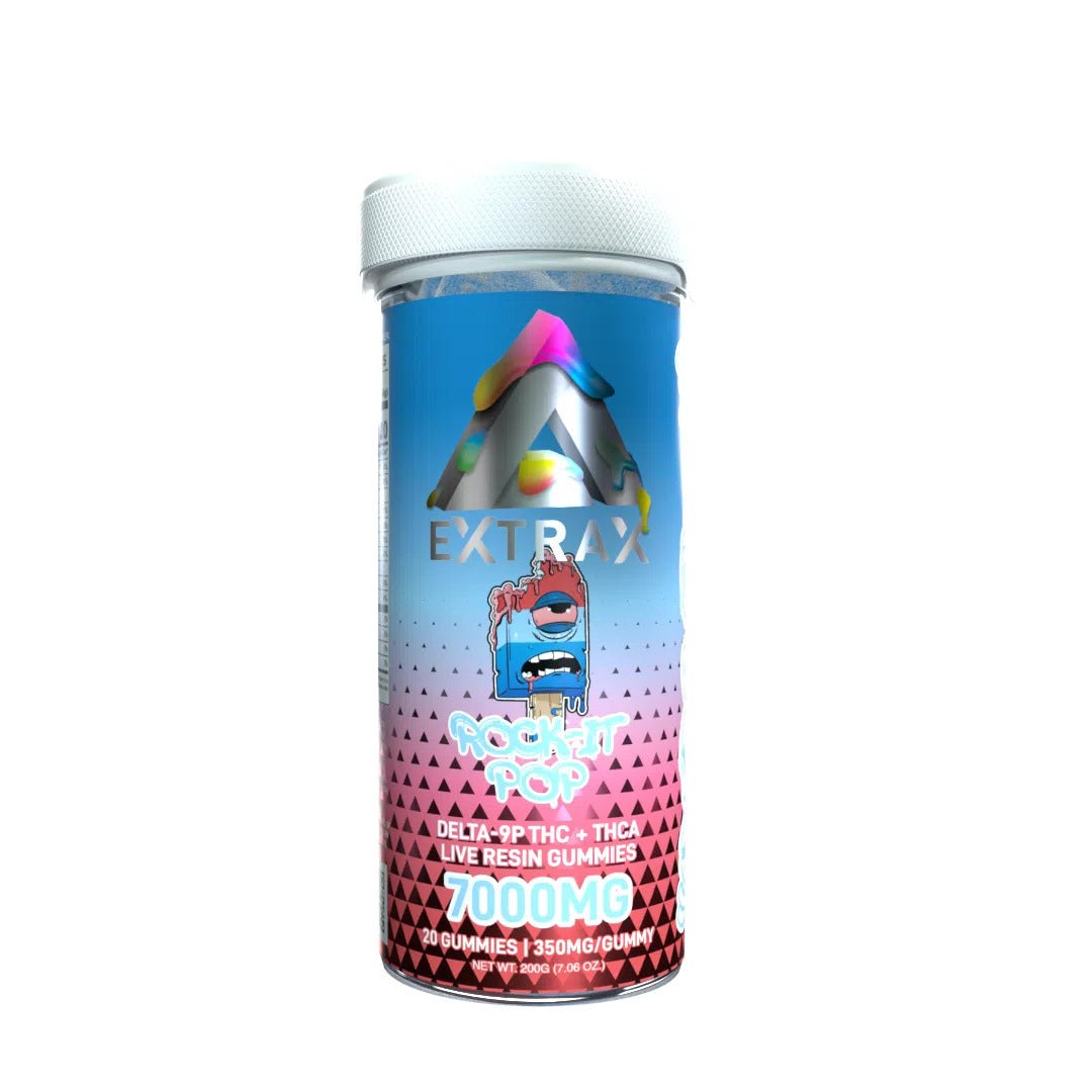 Delta Extrax Adios Blend THCA + Delta-9P Gummies | Rock-It Pop – 7000mg - Triangle Hemp Wellness