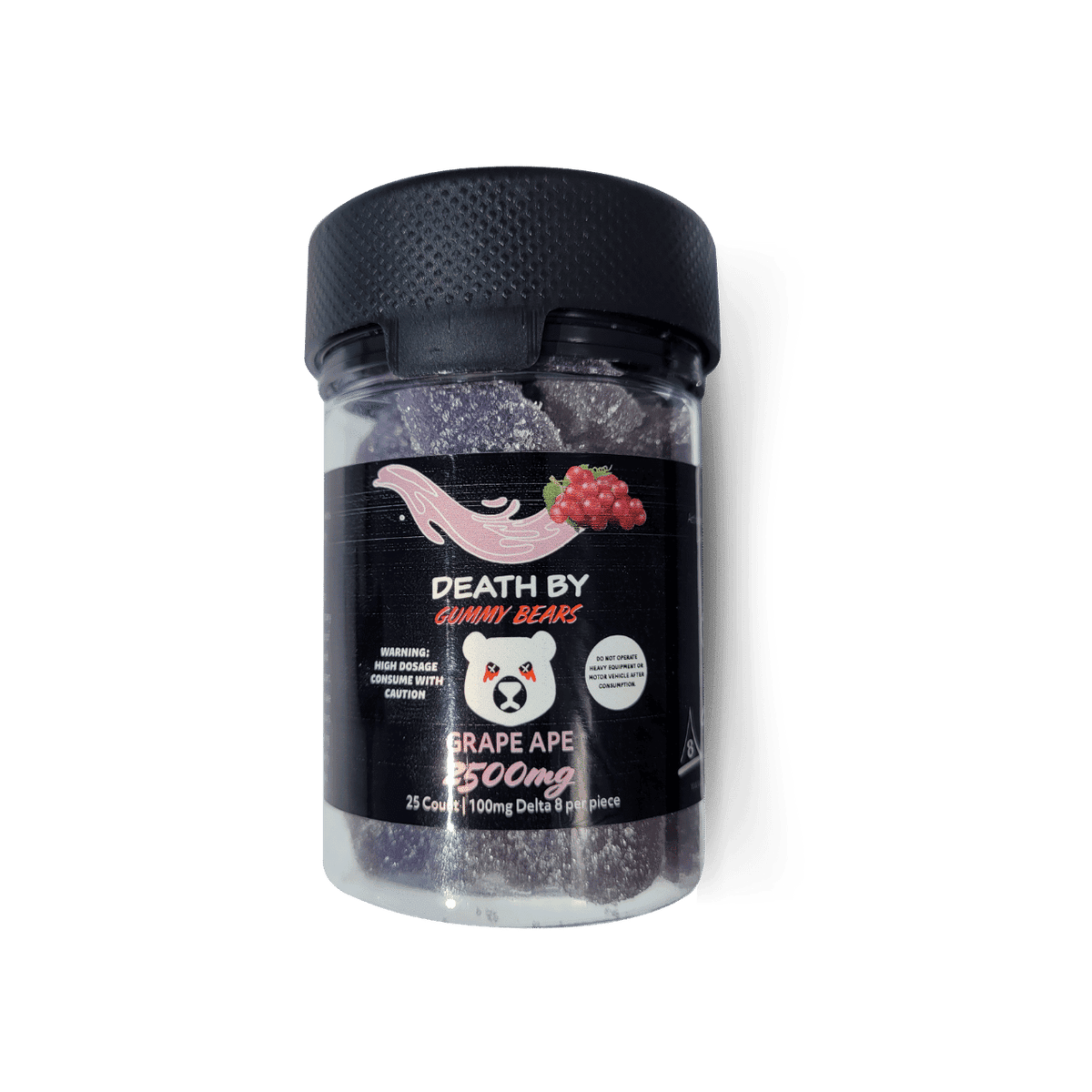 Death by Gummy Bears 100mg Delta 8 Gummies – 2500mg Jar (25ct)