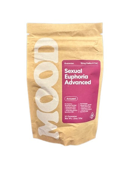 Mood Sexual Euphoria Advanced gummies pouch, 15mg nano Delta-9 THC, Aroused line