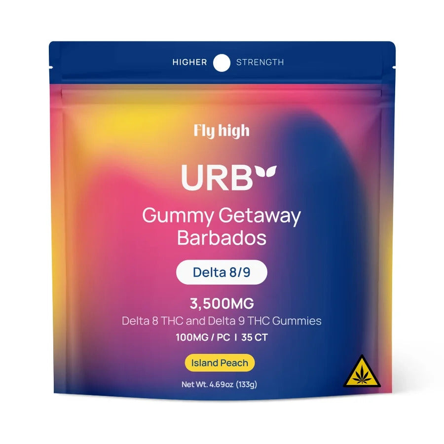 Urb Live Resin Gummies 3500mg – 100mg Per Gummy | Delta 8 + Delta 9 | 35ct