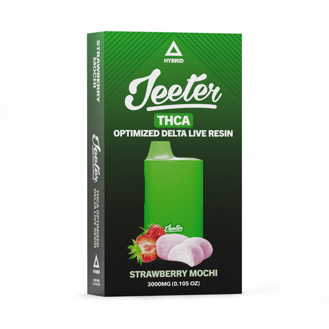 Jeeter THCA Disposable Vape 3 Grams- Strawberry Mochi (Hybrid) - Triangle Hemp Wellness