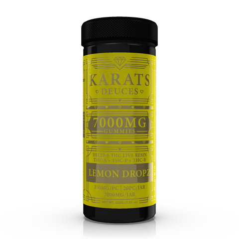 Lemon Dropz Karats Deuces THC-A Gummies 7,000mg - Triangle Hemp Wellness