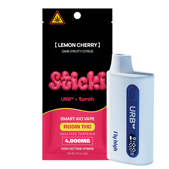 URB x Torch Sticki 4G Smart AIO Live Rosin Disposable Vape (6 Strains)