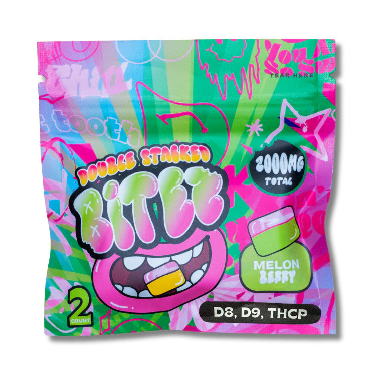 Double Stacked Bitez 2000mg – 1000mg Per Gummy | D9, THCA, THC-B, THCP
