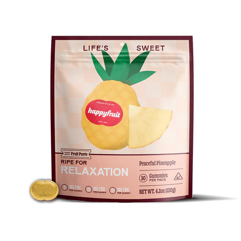 Happy Fruit Peaceful Pineapple THC+CBG+CBD Gummies 30-count - Triangle Hemp Wellness