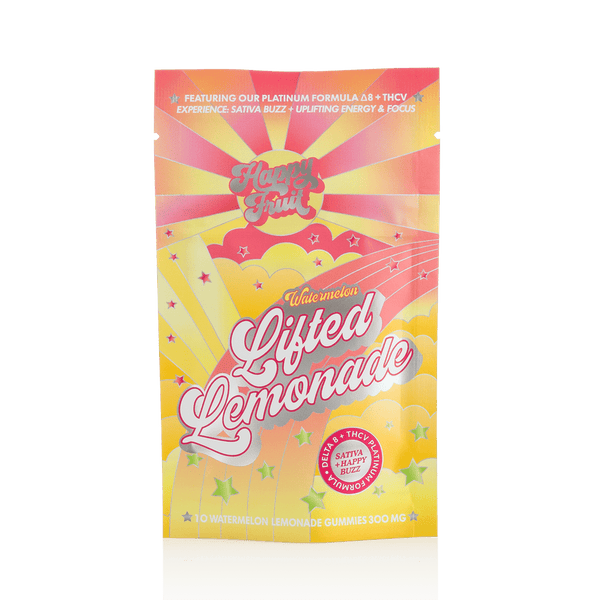 Happy Fruit-Watermelon Lifted Lemonade-Delta 8-THCV-Premium Formula Gummies-Sativa - Triangle Hemp Wellness
