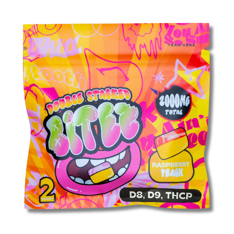 Double Stacked Bitez 2000mg – 1000mg Per Gummy | D9, THCA, THC-B, THCP