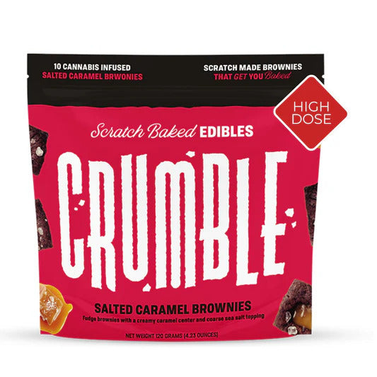 Crumble Salted Caramel Brownies|(300mg) - Triangle Hemp Wellness