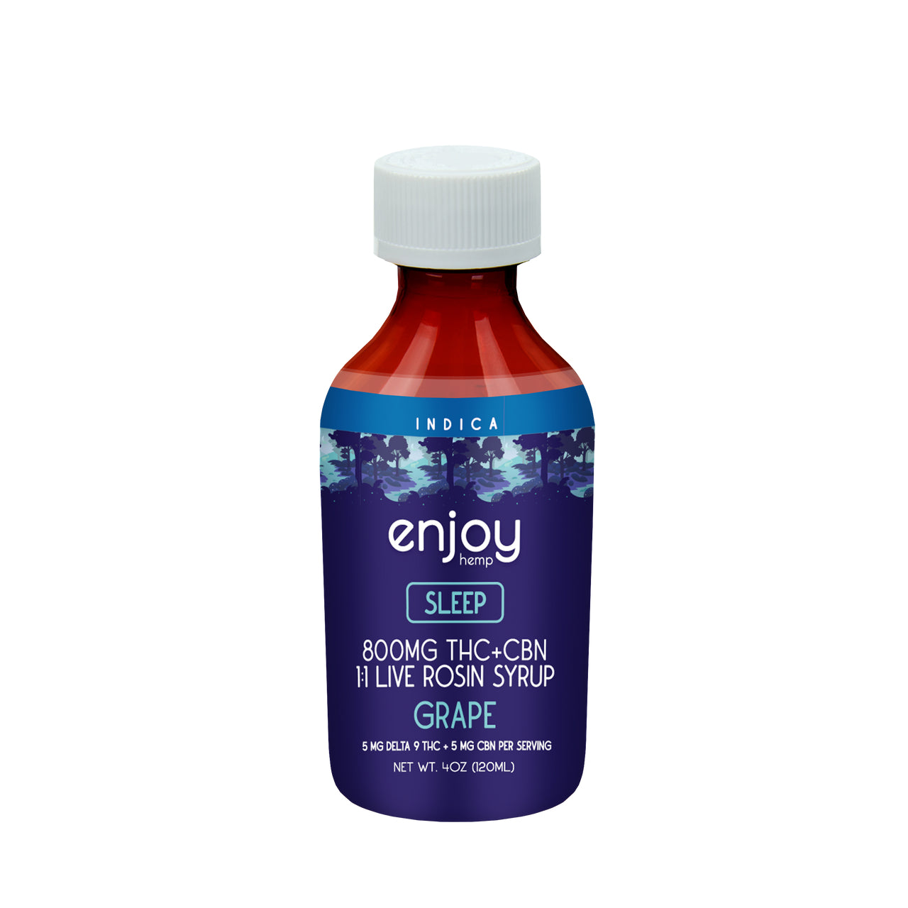 800 mg Live Rosin Delta 9 THC + CBN Syrup for Sleep - Grape (Indica) - Triangle Hemp Wellness