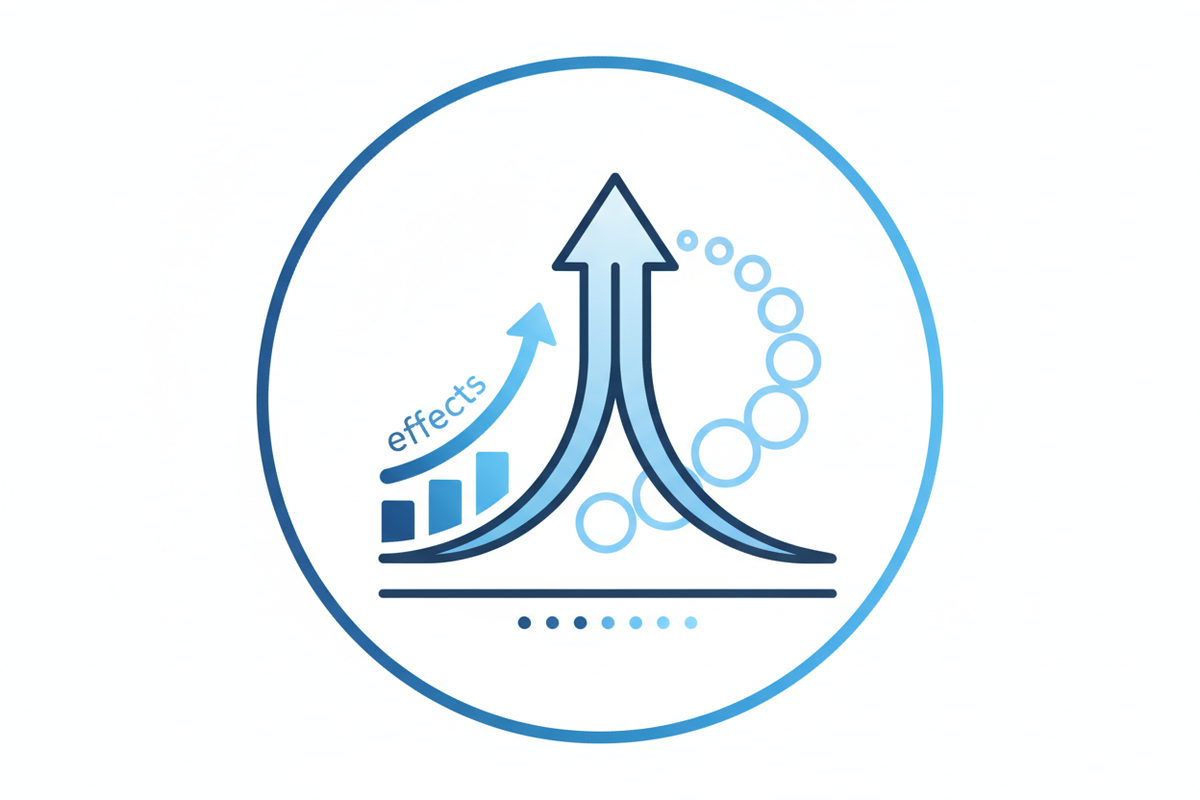 a minimilst icon for page with blogs "effects-and-tolerance" category. blue and white theme