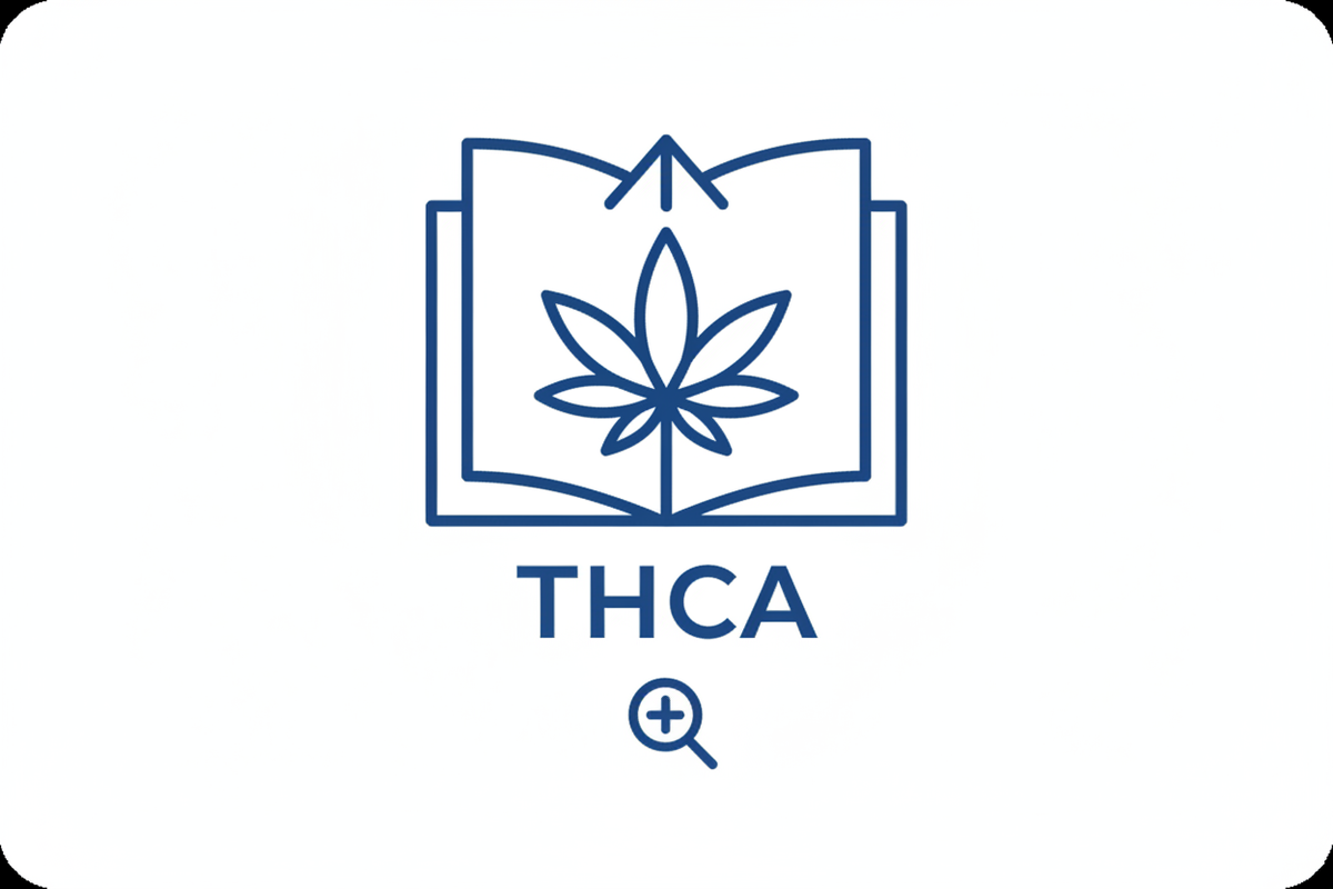 a minimilst icon for page with blogs "thca-guides" category. blue and white theme