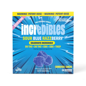 incredibles 50mg Sour Blue Razzberry Gummies - Triangle Hemp Wellness