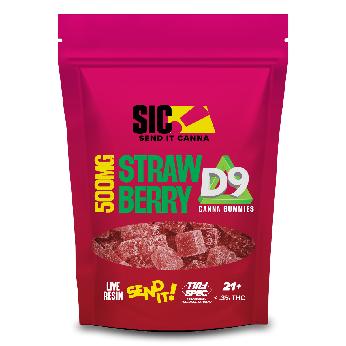 500mg Delta-9 Gummies | Full Send Live Resin – 7 Flavors