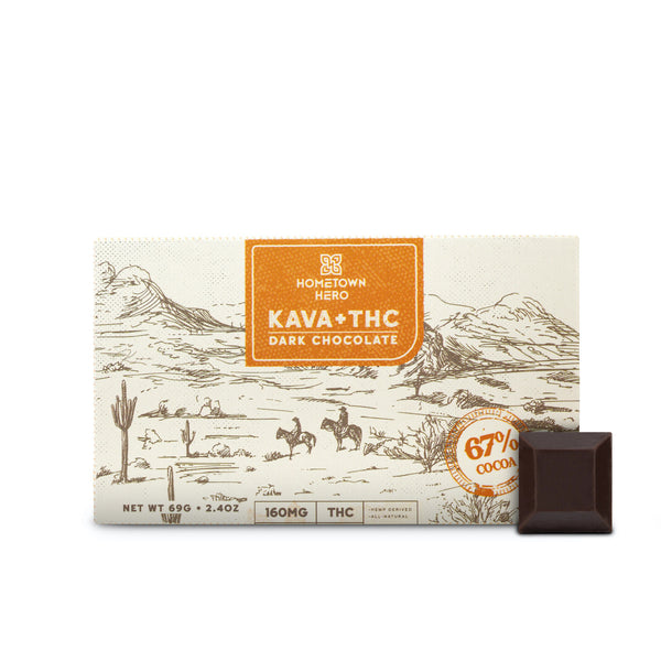 Kava + Delta 9 THC Dark Chocolate Bar Hometown Hero - Triangle Hemp Wellness