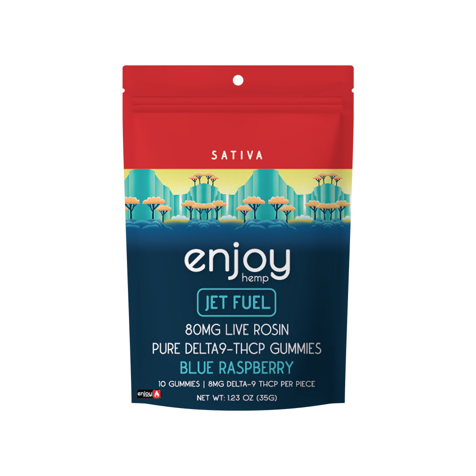 80mg Mega Potency Pure THCP Gummies (Jet Fuel) - Sativa-Infused Blue Raspberry - Triangle Hemp Wellness