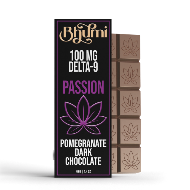 Bhūmi Strawberry Maca Delta-9 Chocolate – 100mg Passion Bar