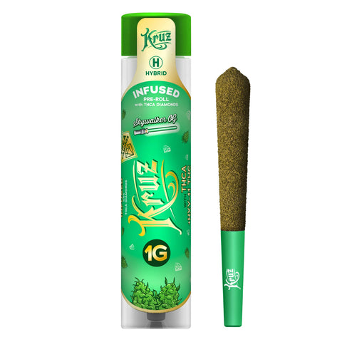 Kruz-Liquid Diamonds+THCA+HXY11-1G Pre-roll-Skywalker OG (Hyrid) - Triangle Hemp Wellness