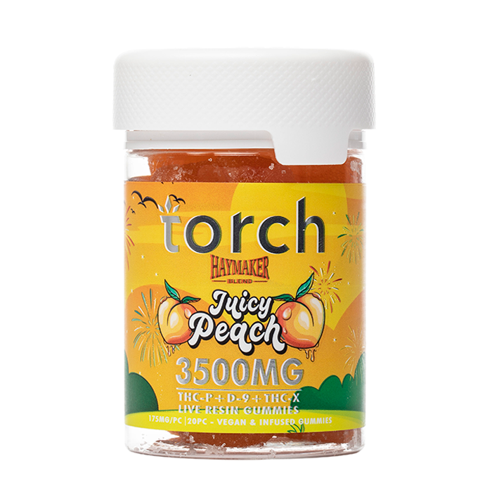 Torch Haymaker Gummies 3500mg Juicy Peach flavor high potency hemp edibles
 - Triangle Hemp Wellness