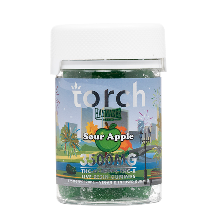 Torch Haymaker Blend Gummies 3500mg Sour Apple flavor THC-P Delta-9 gummies
 - Triangle Hemp Wellness