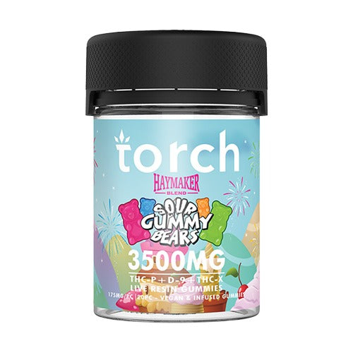 Torch Haymaker Gummies 3500mg Sour Gummy Bears flavor THC-P Delta-9 hemp edibles
- Triangle Hemp Wellness