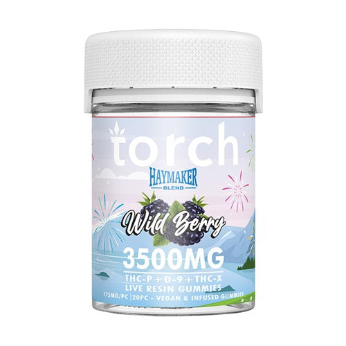 Torch Haymaker Gummies 3500mg Wild Berry flavor hemp derived THC-P Delta-9 edibles
 - Triangle Hemp Wellness