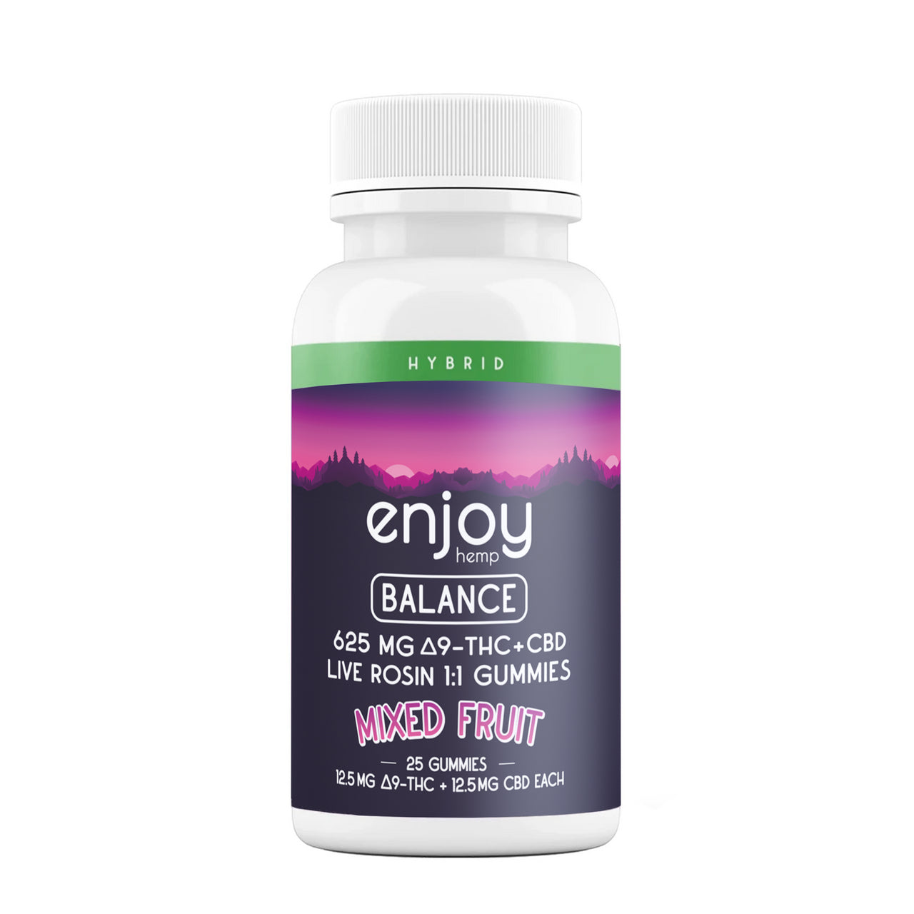 Enjoy 625 mg Balance 1:1 Live Rosin Delta 9 THC/CBD Gummies - 25 mg each (Hybrid) - Triangle Hemp Wellness