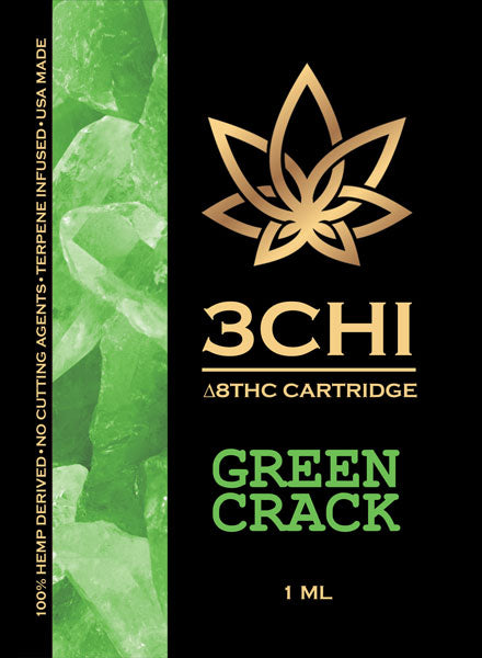 3CHI Delta 8 1ml Cartridge- Green Crack