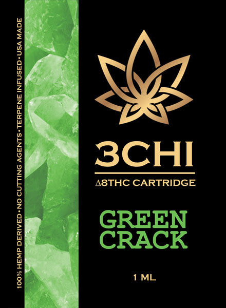 3CHI Green Crack Delta 8 1ml Cartridge - Triangle Hemp Wellness