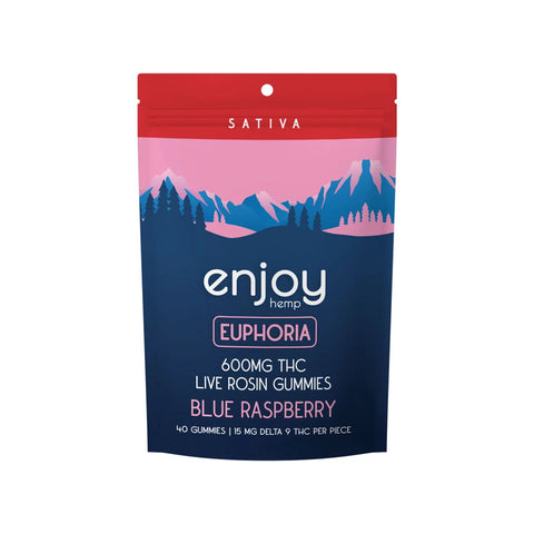 Live Rosin Delta 9 THC Gummies 15 mg each - 600 mg total (Sativa-Infused Blue Raspberry) - Triangle Hemp Wellness