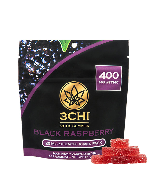 3CHI Delta 8 THC Gummies BLACK RASPBERRY - Triangle Hemp Wellness