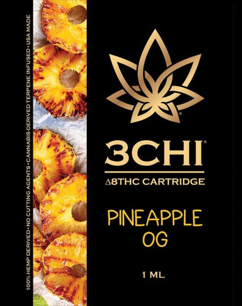 3Chi Delta 8 THC Vape Cartridge Pineapple OG - Triangle Hemp Wellness