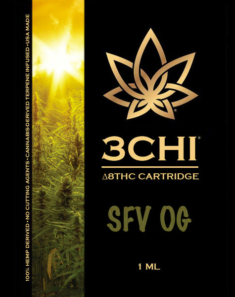 3Chi Delta 8 THC Vape Cartridge SFV OG - Triangle Hemp Wellness