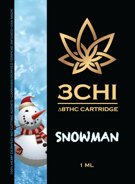3 CHI Snowman Delta 8 1ml. Cartridge - Triangle Hemp Wellness
