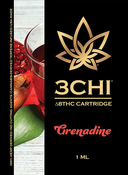 3Chi Delta 8 THC Vape Cartridge  Grenadine 1ml. - Triangle Hemp Wellness
