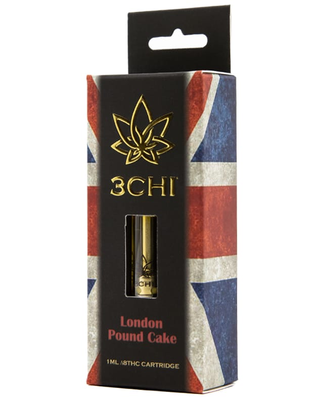 3 CHI Delta 8 THC Vape Cartridge- London Pound Cake (CDT) - Triangle Hemp Wellness