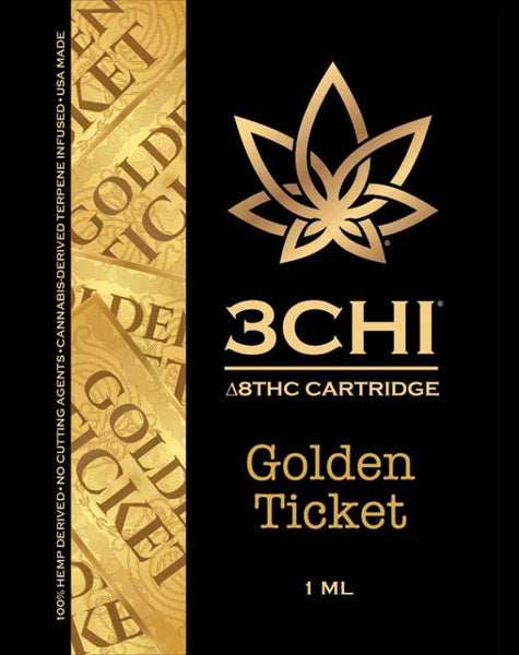 3Chi Delta 8 THC Vape Cartridge Golden Ticket - Triangle Hemp Wellness
